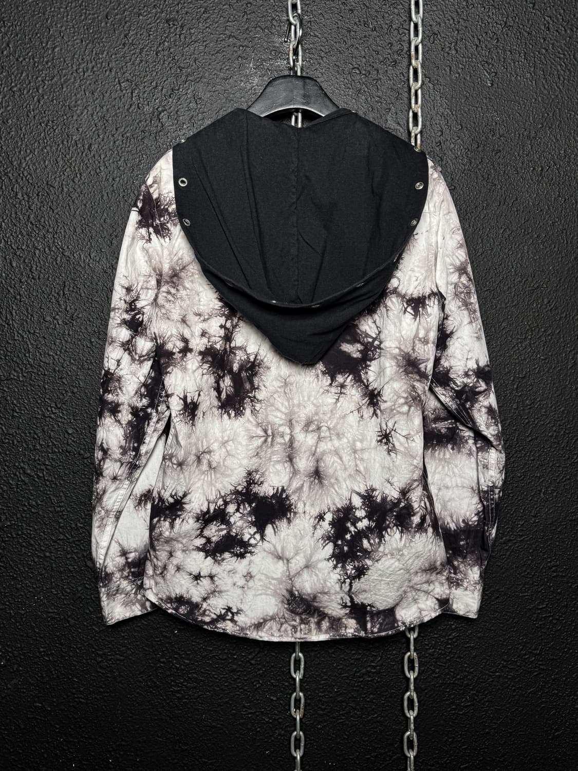 Tie-dye & Lettering Hooded Shirt Jacket  상품이미지10