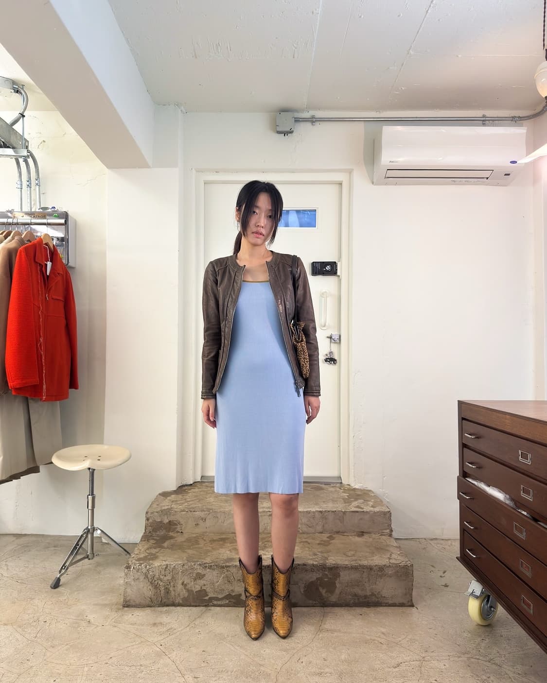 Max&Co Leather Trim Mini Dress/ S 상품이미지7