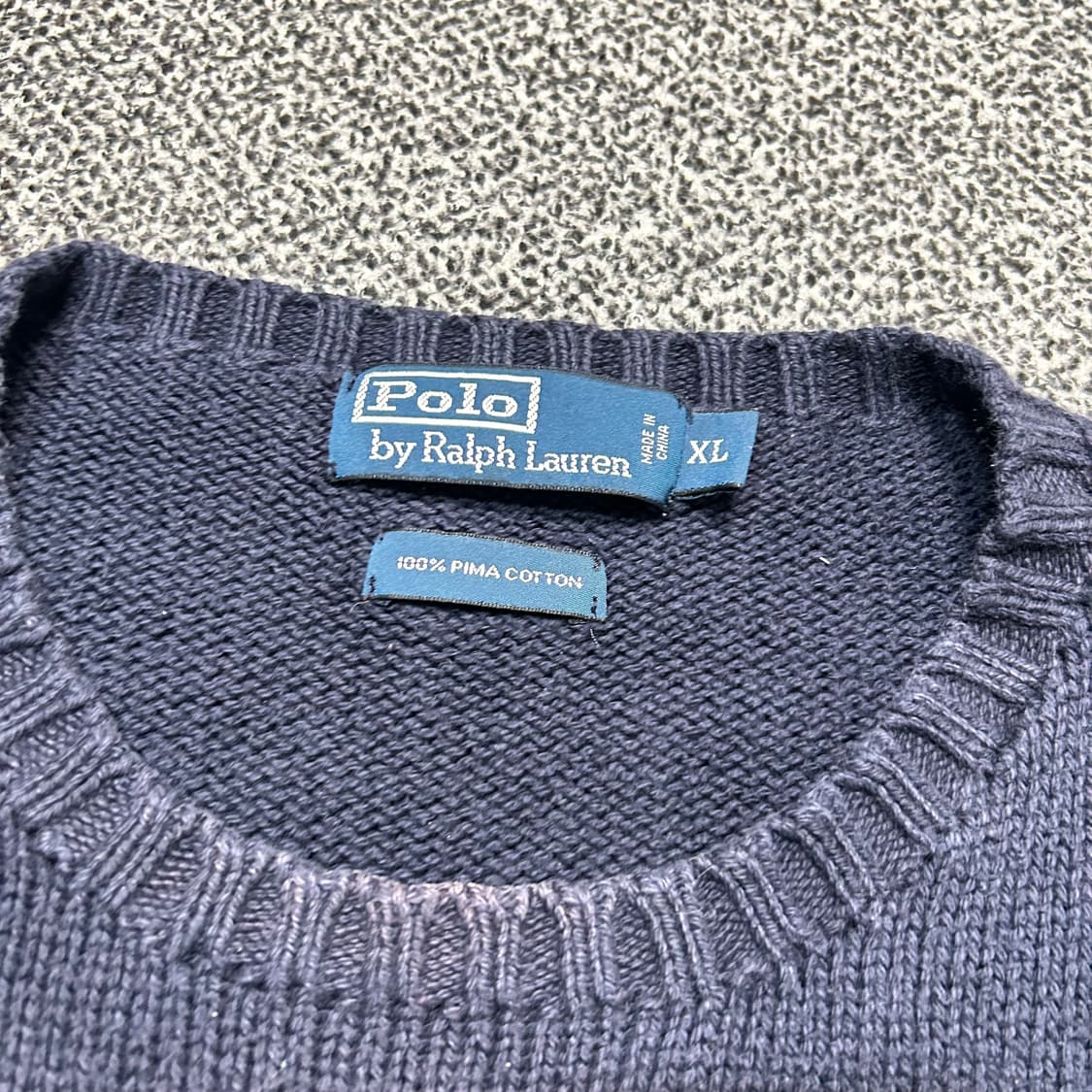 폴로 딥네이비 코튼 라운드 니트 상품이미지4
