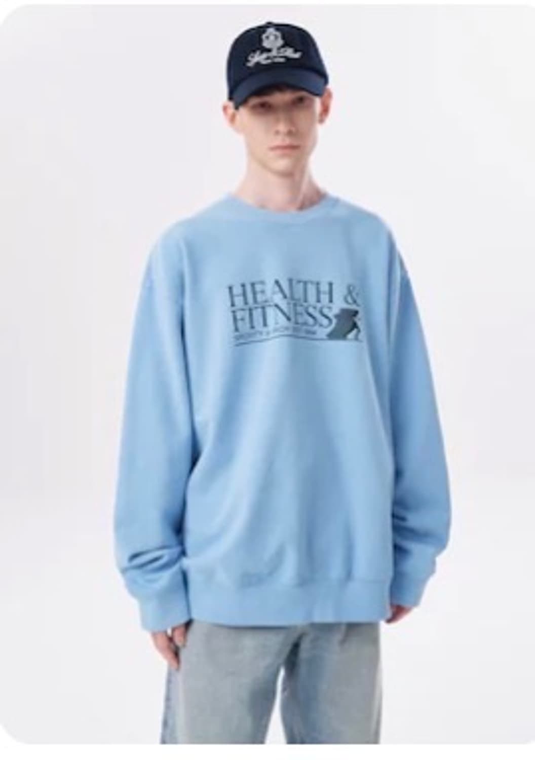 [3] 스포티앤리치 헬스 앤 피트니스 맨투맨 스카이블루 상품이미지1