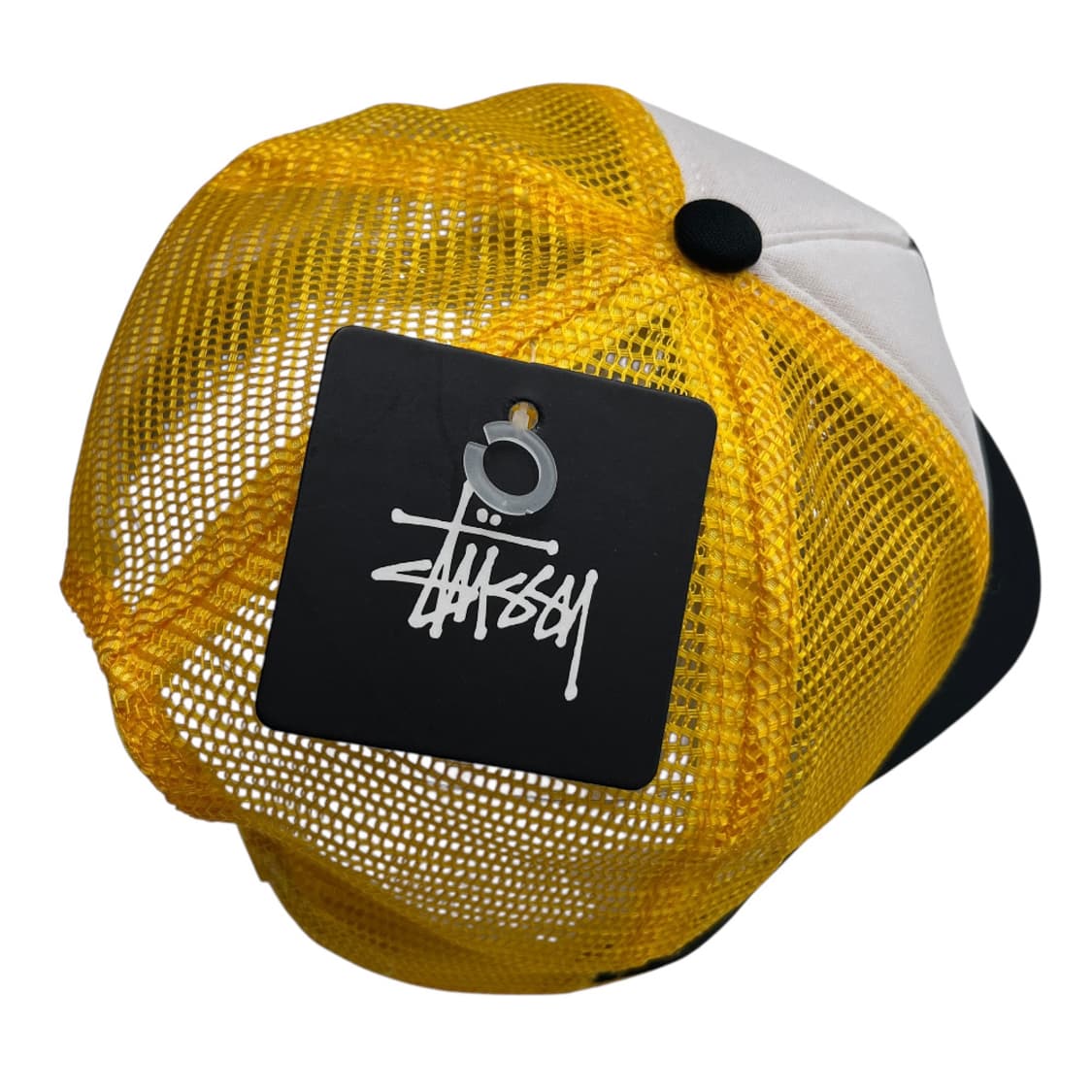 스투시 엘로우 매쉬 화이트배색 블랙 스냅백 상품이미지7