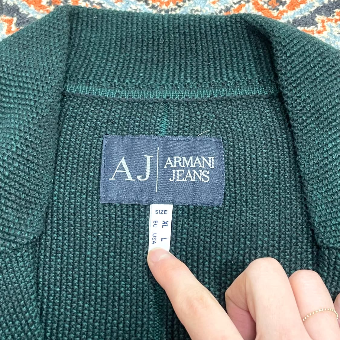 아르마니진스 딥그린 코튼 블레이저 여성XL 상품이미지3