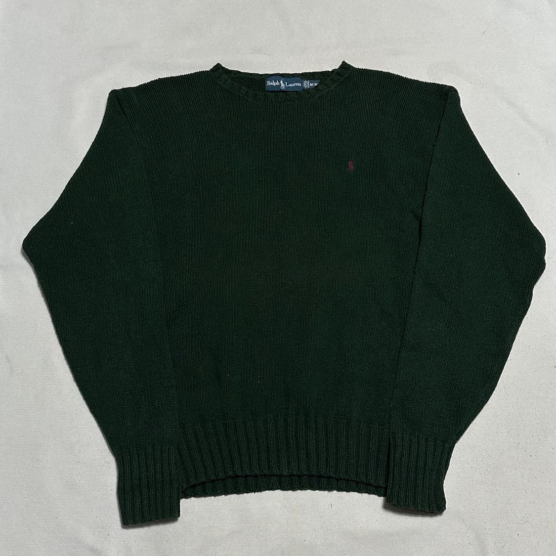 M 폴로랄프로렌 버건디 포니 그린 코튼 니트 상품이미지2