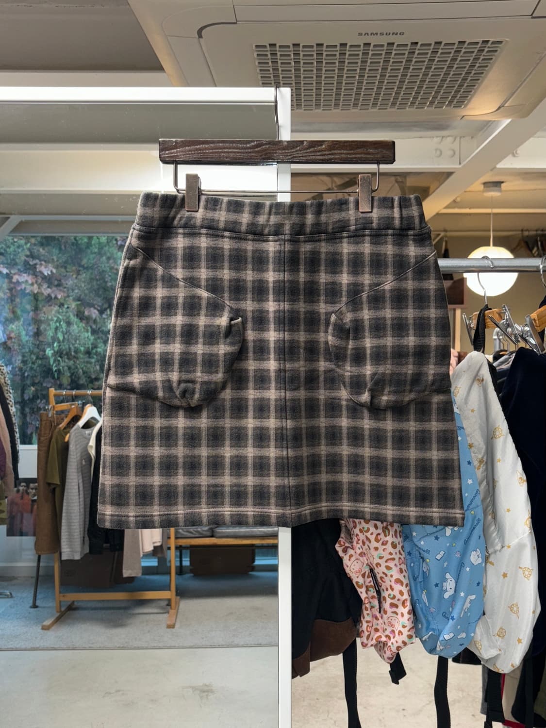 Lucruca 저지 체크 스커트 상품이미지1