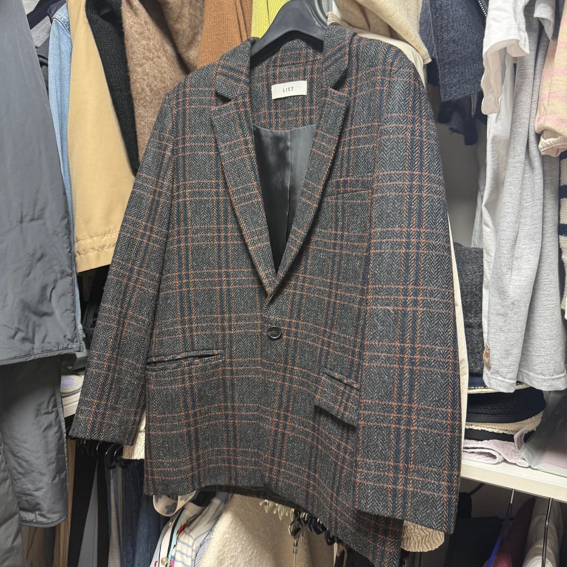 LIST 체크 자켓 55사이즈 상품이미지1