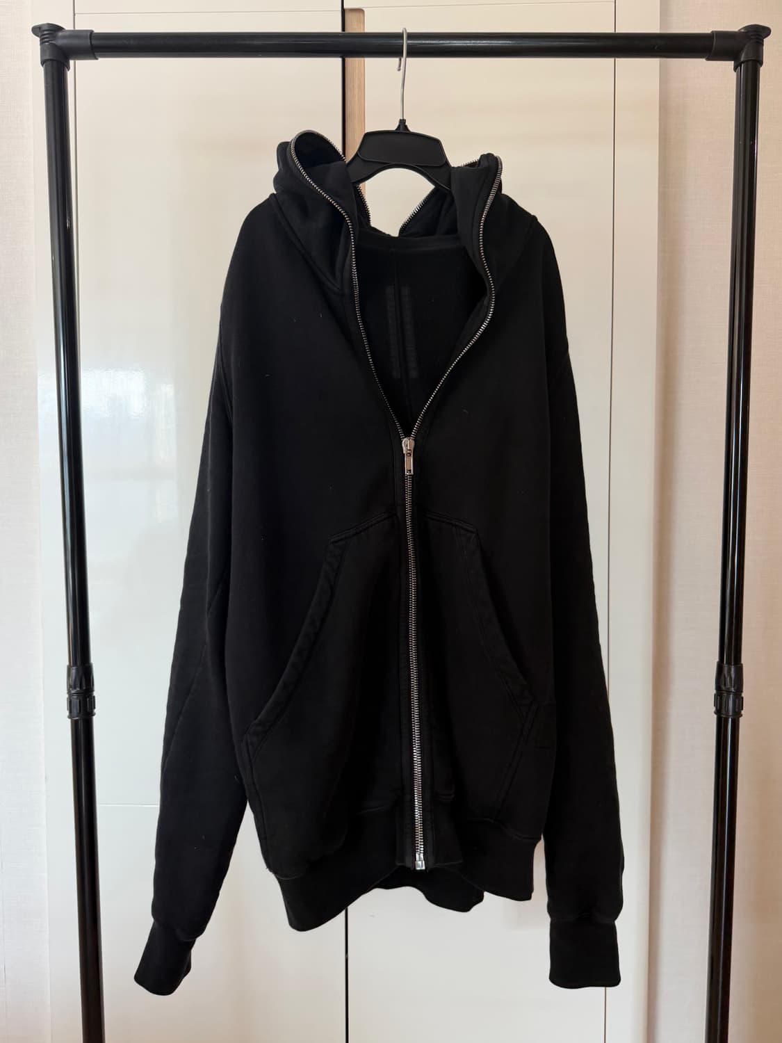 24fw 릭 오웬스 다크쉐도우 드로스트링 코튼 김프 후드 집업 상품이미지1