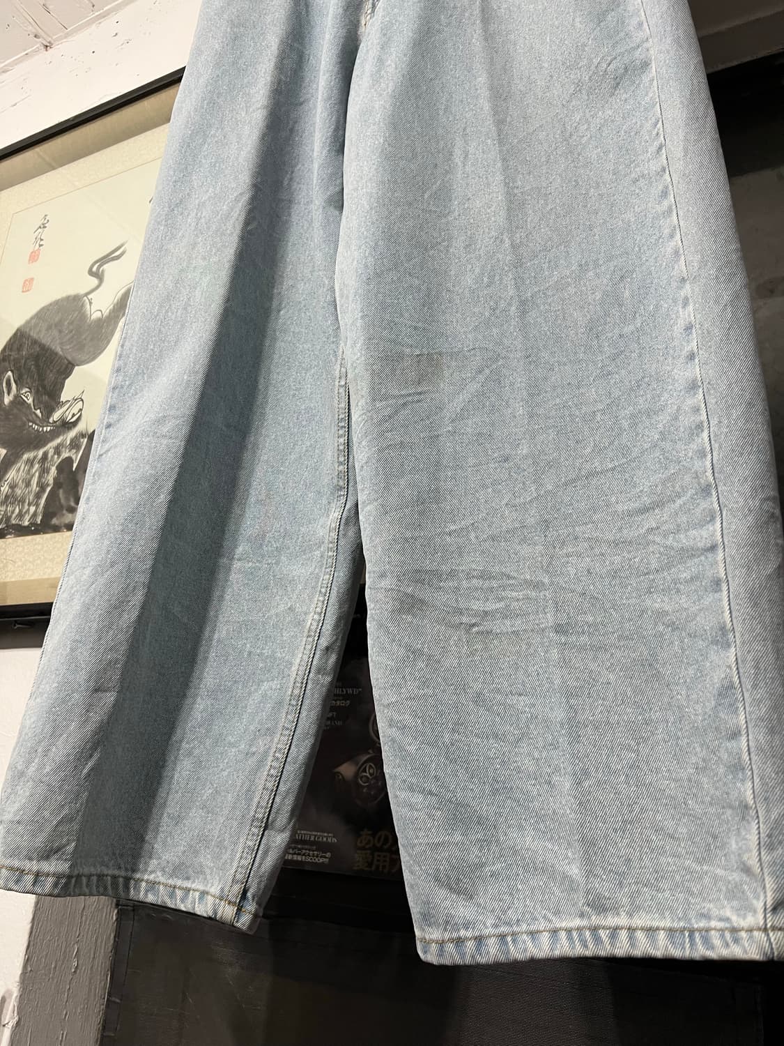 SKULL SOUL 와이드 데님 팬츠 상품이미지4