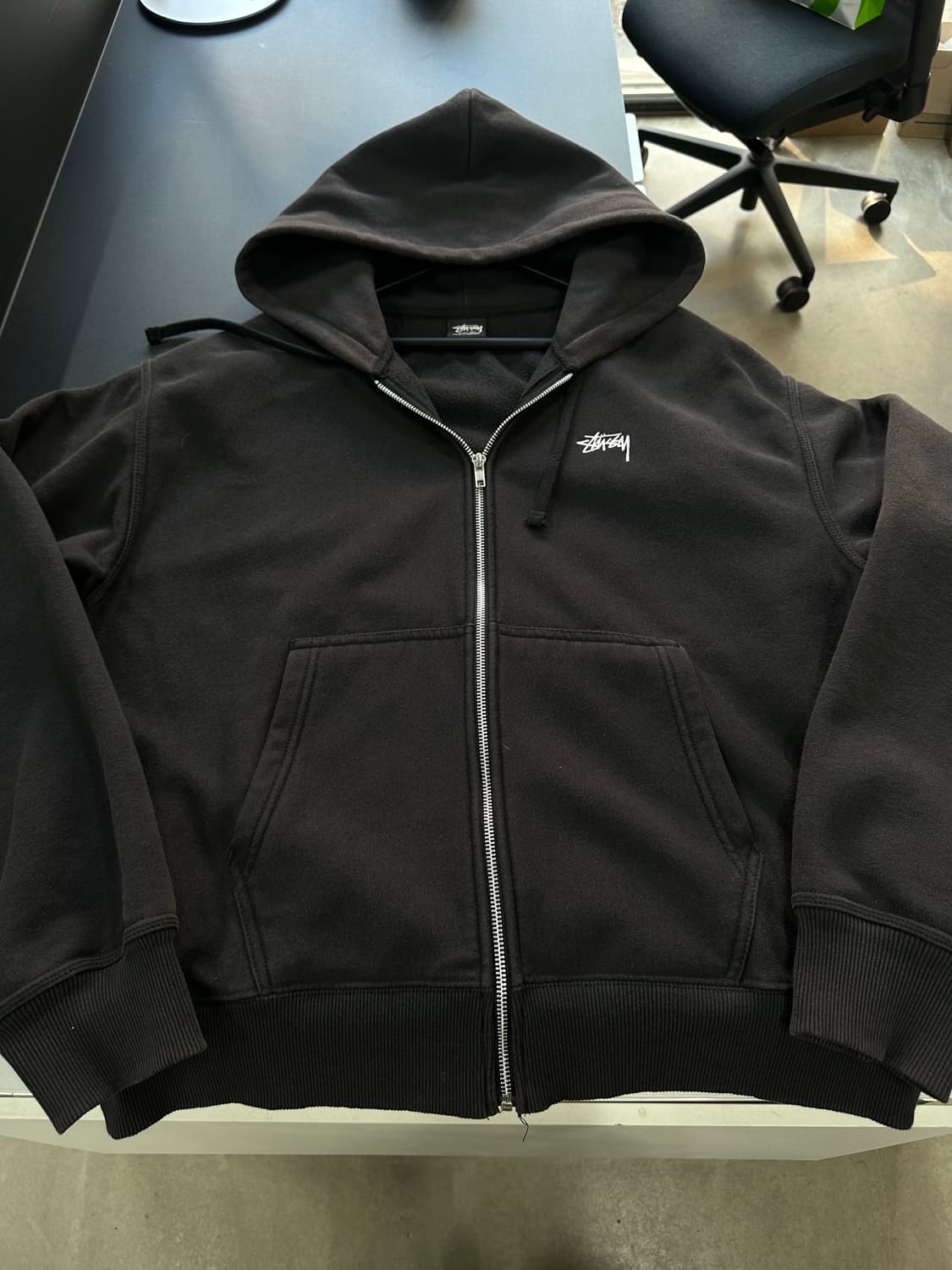 스투시 베이직 후드집업 블랙 상품이미지5