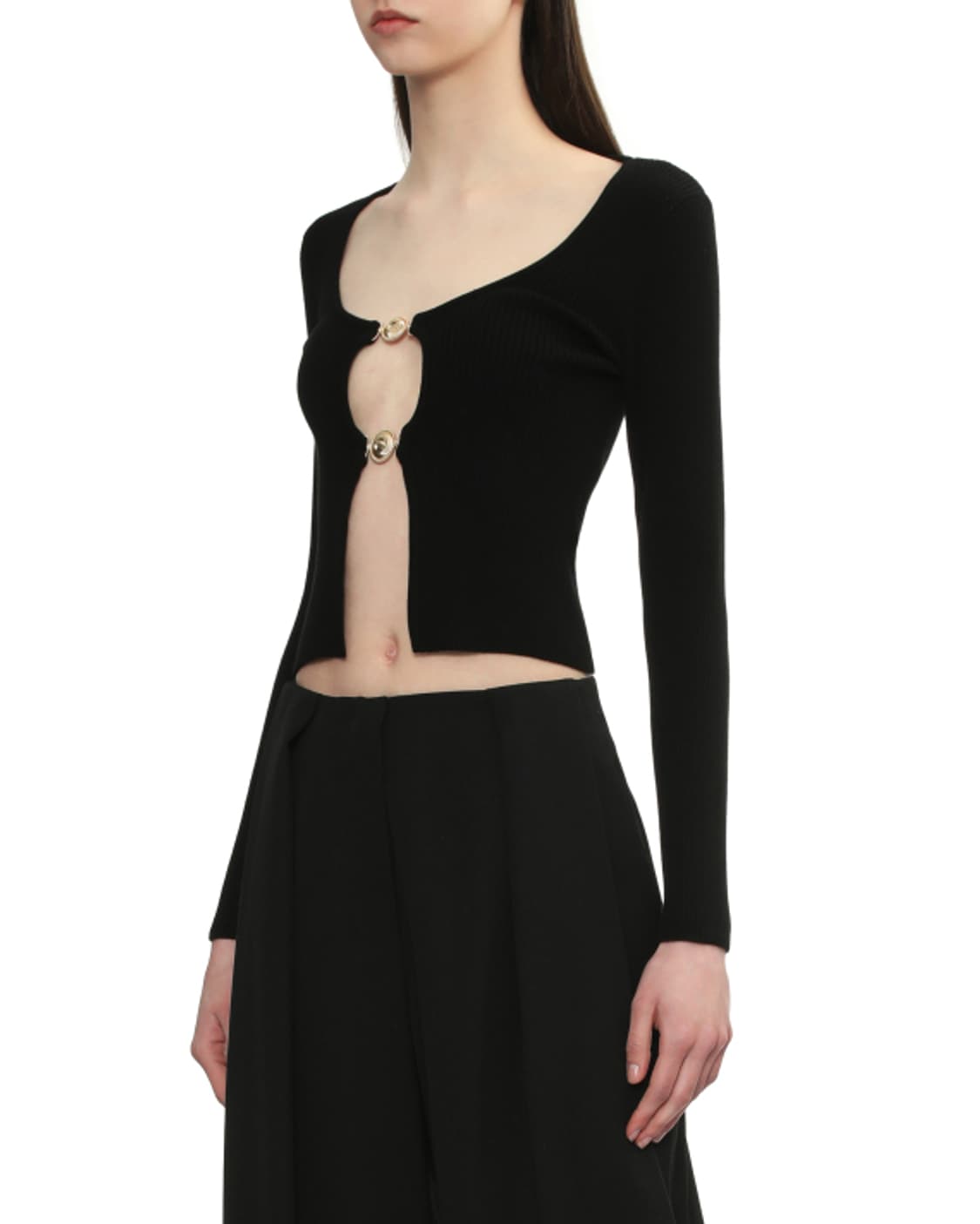 새상품 마린세르 주얼리 버튼 니트 오픈가디건 S 상품이미지3