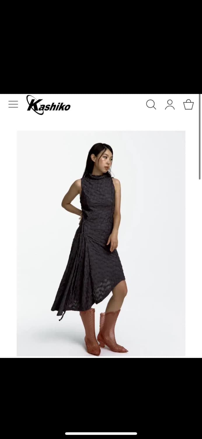카시코 원피스 Asymmetric Draped Dress Gray 상품이미지1