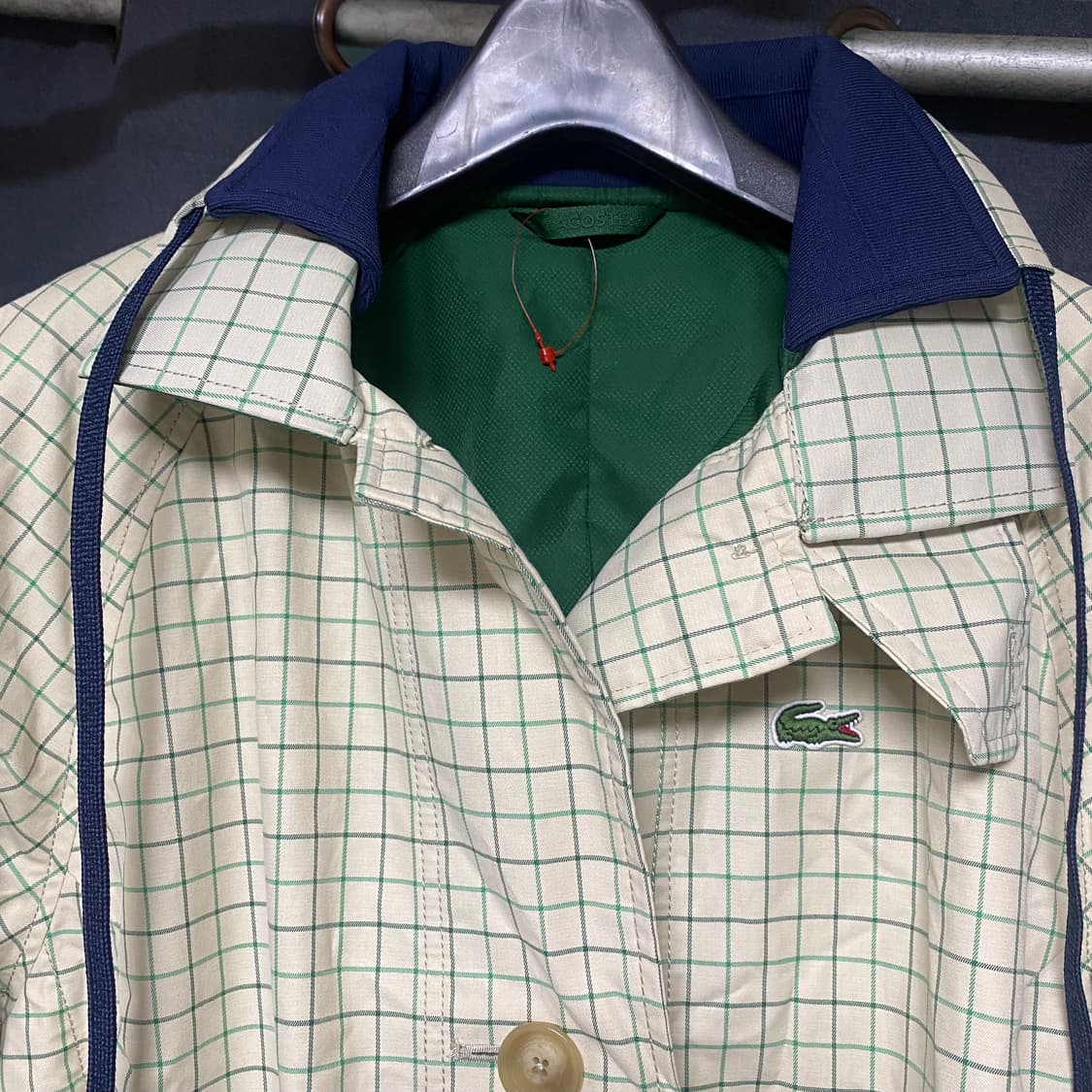 라코스테 벨티드 체크 트렌치코트 34 상품이미지2