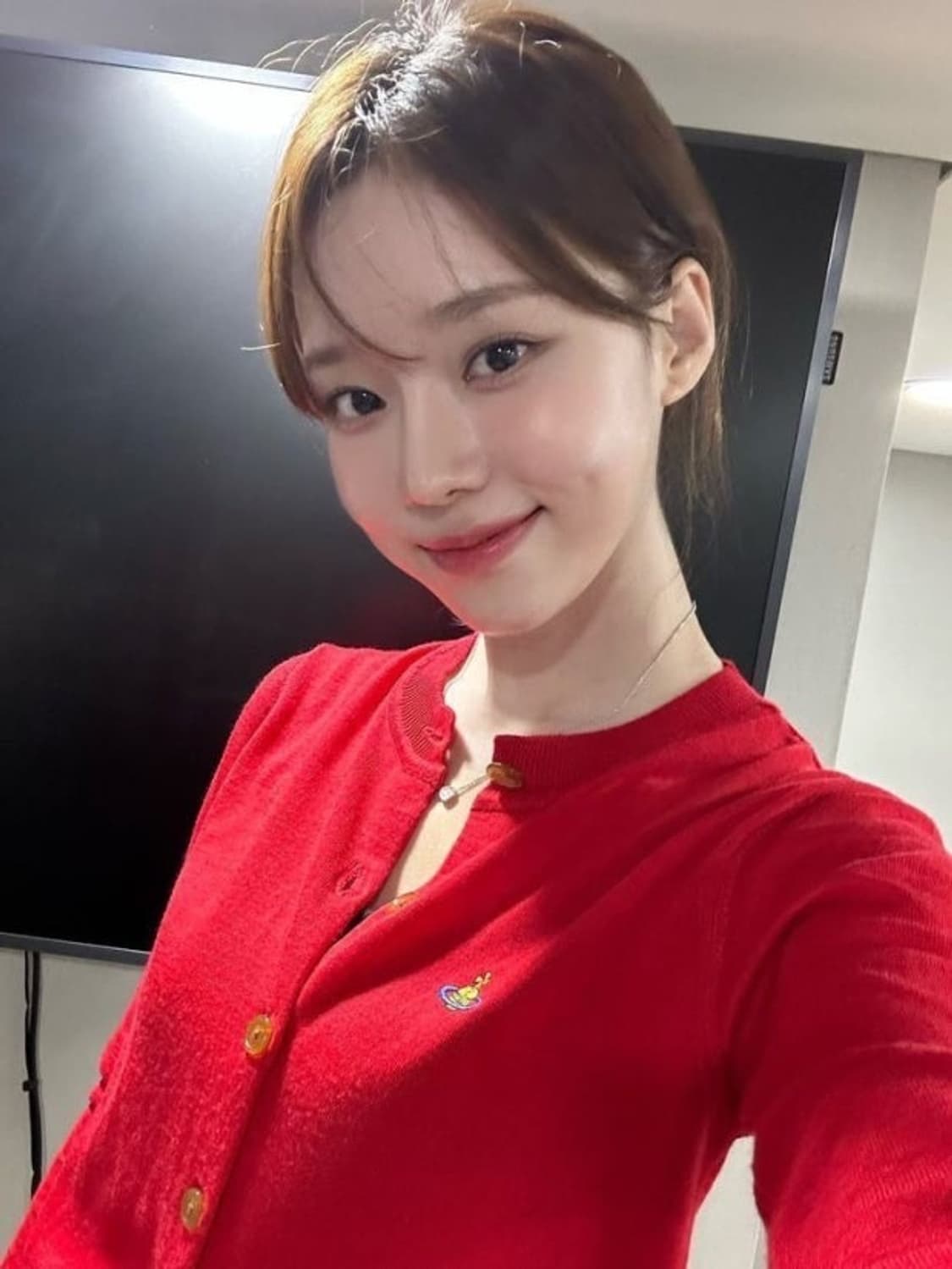 비비안웨스트우드 슬림핏 코튼 가디건-레드 상품이미지10