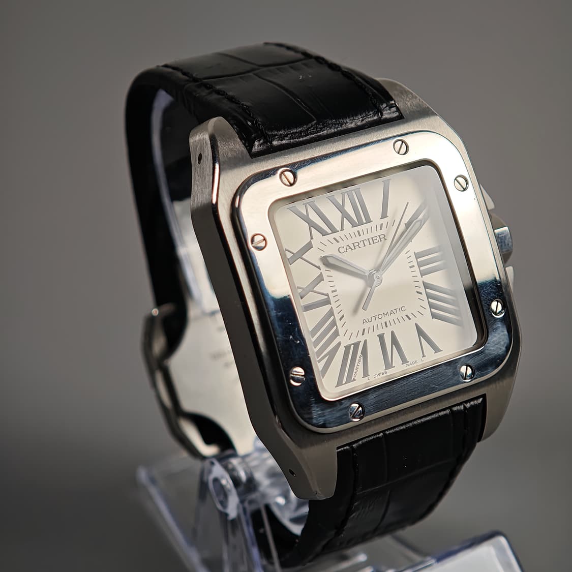 [정품] 까르띠에 산토스 100 XL Ref.2656 자동 스틸 38mm 상품이미지6