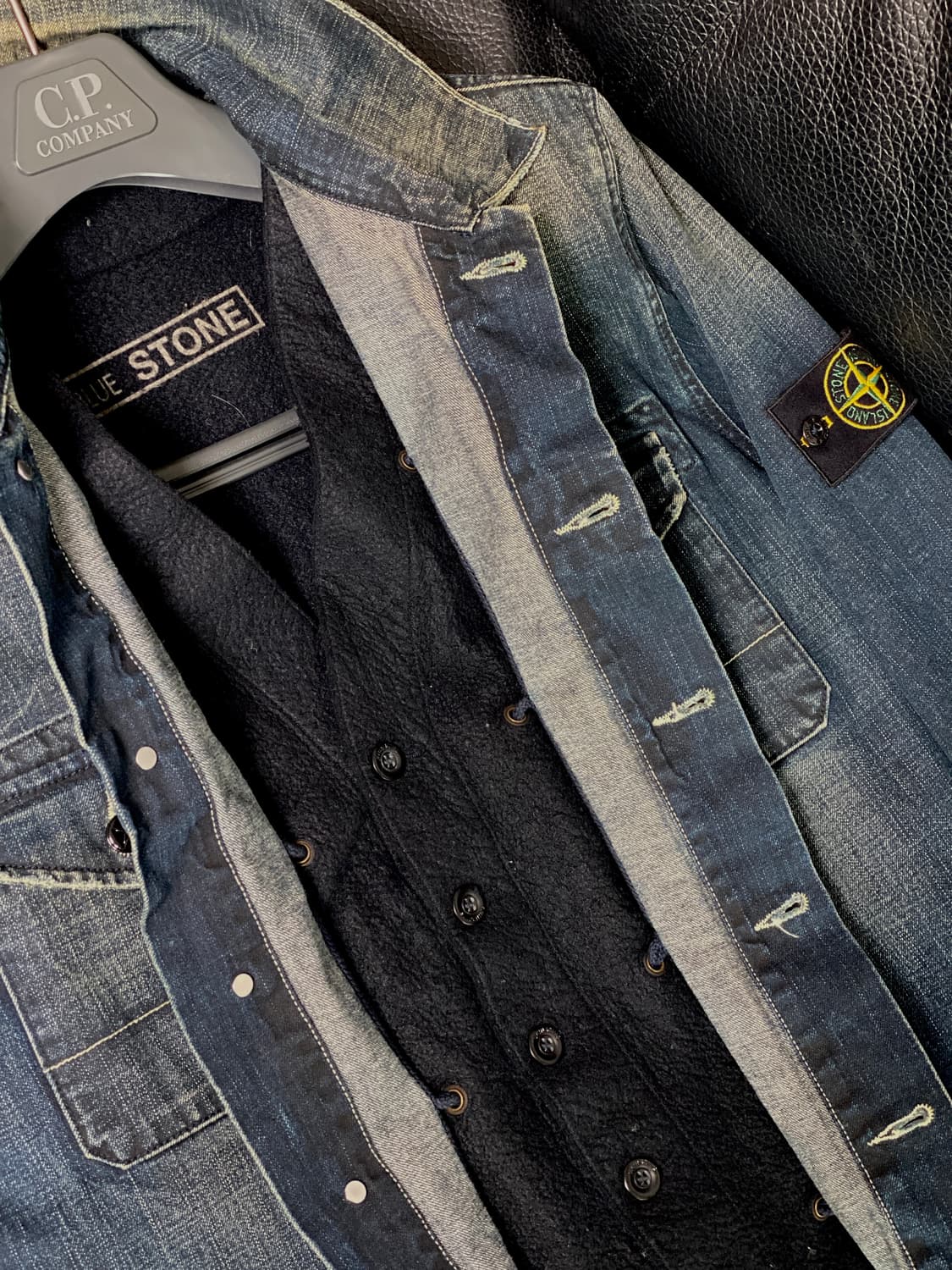 (특A급) 스톤아일랜드 정품 와펜 데님 청자켓 (조끼 탈부착) XL 상품이미지4