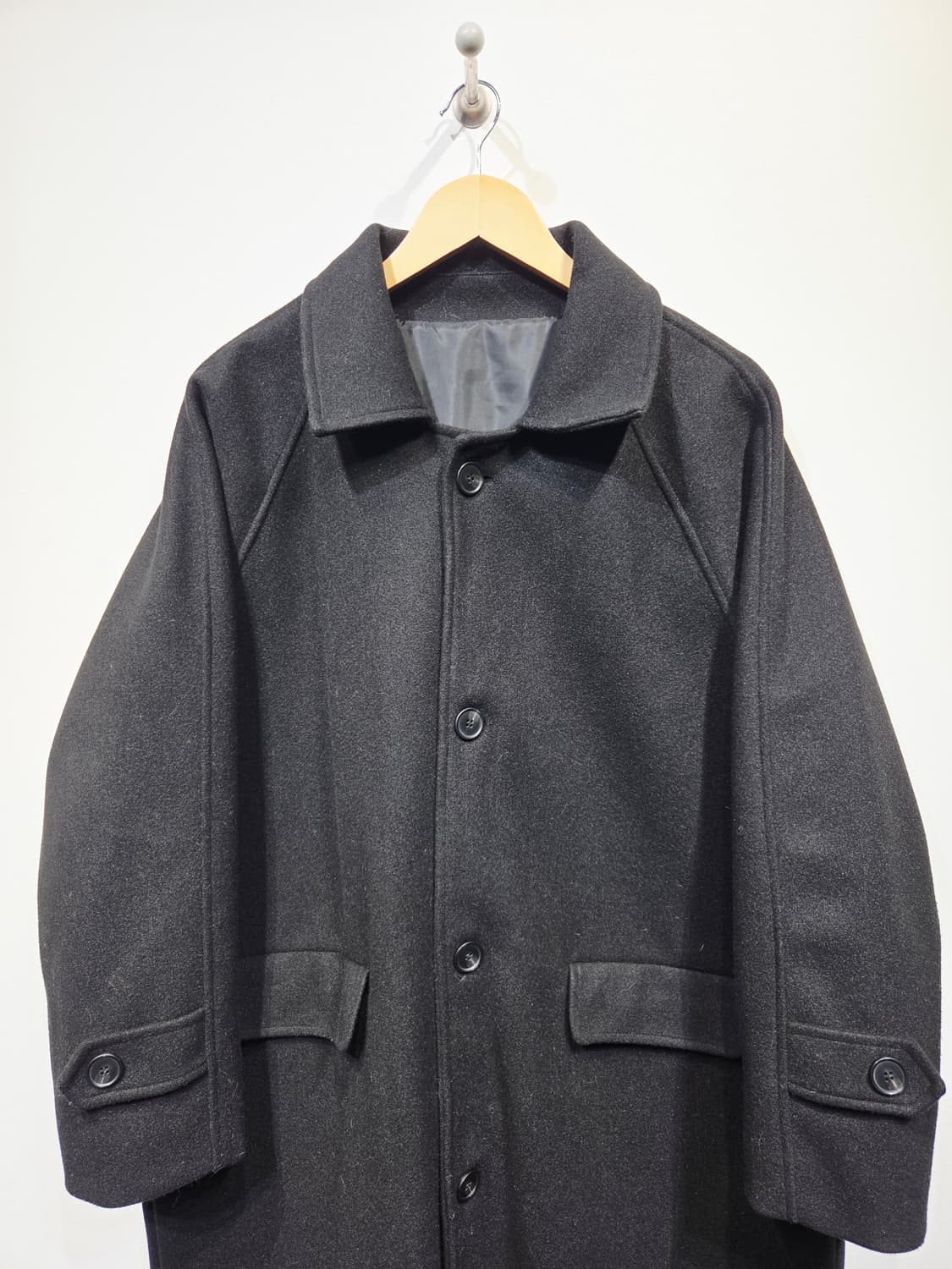 ETHOS 에토스 블랙 싱글 롱 코트 상품이미지3