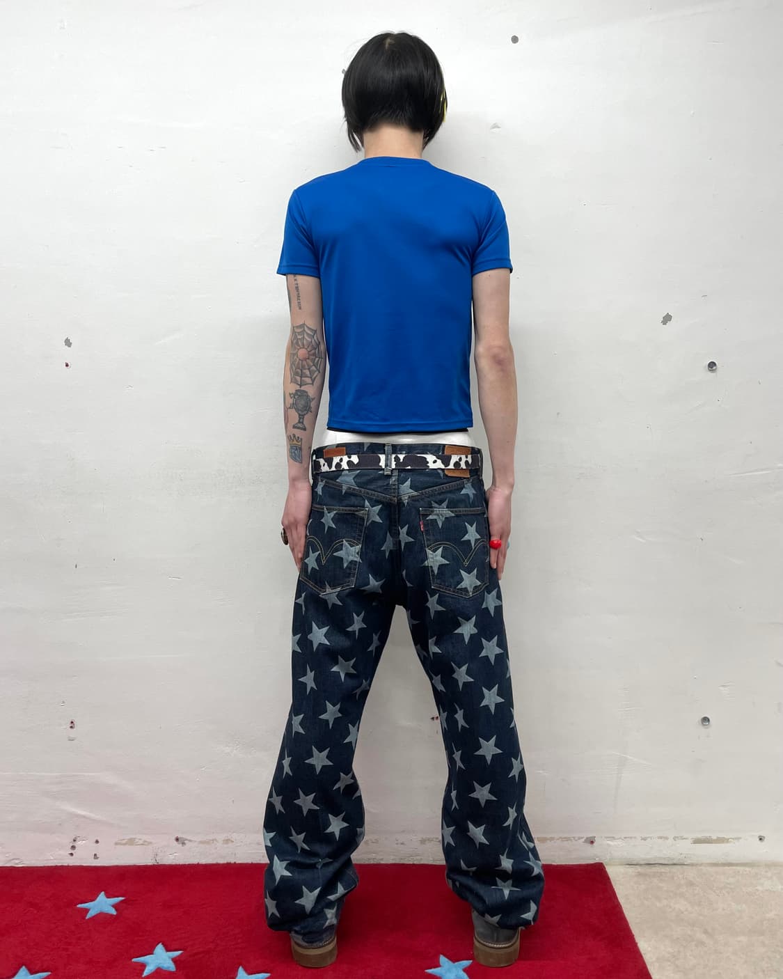 Retro kitsch blue star t-shirt  상품이미지3