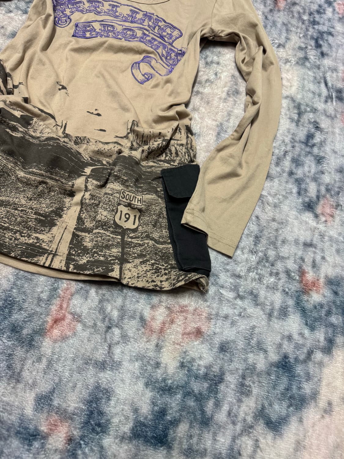 Glitz y2k beige cargo pocket cut sew 상품이미지6