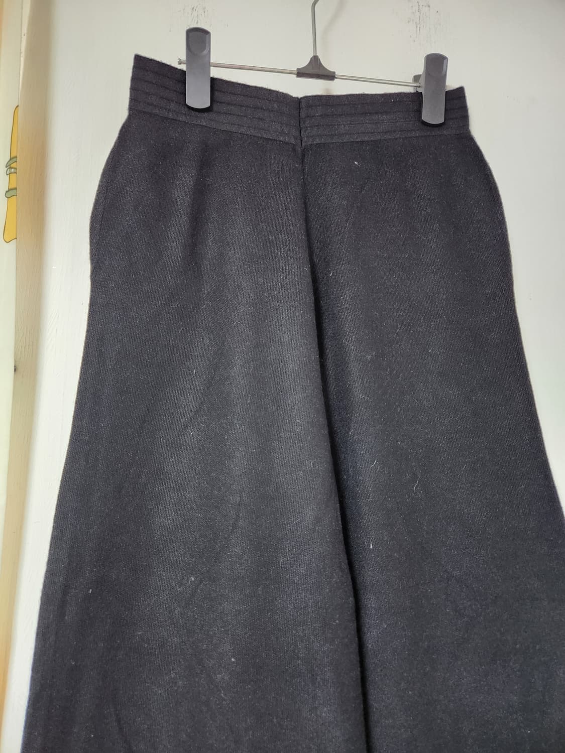 블랙 와이드 니트 밴딩 팬츠 S 상품이미지2