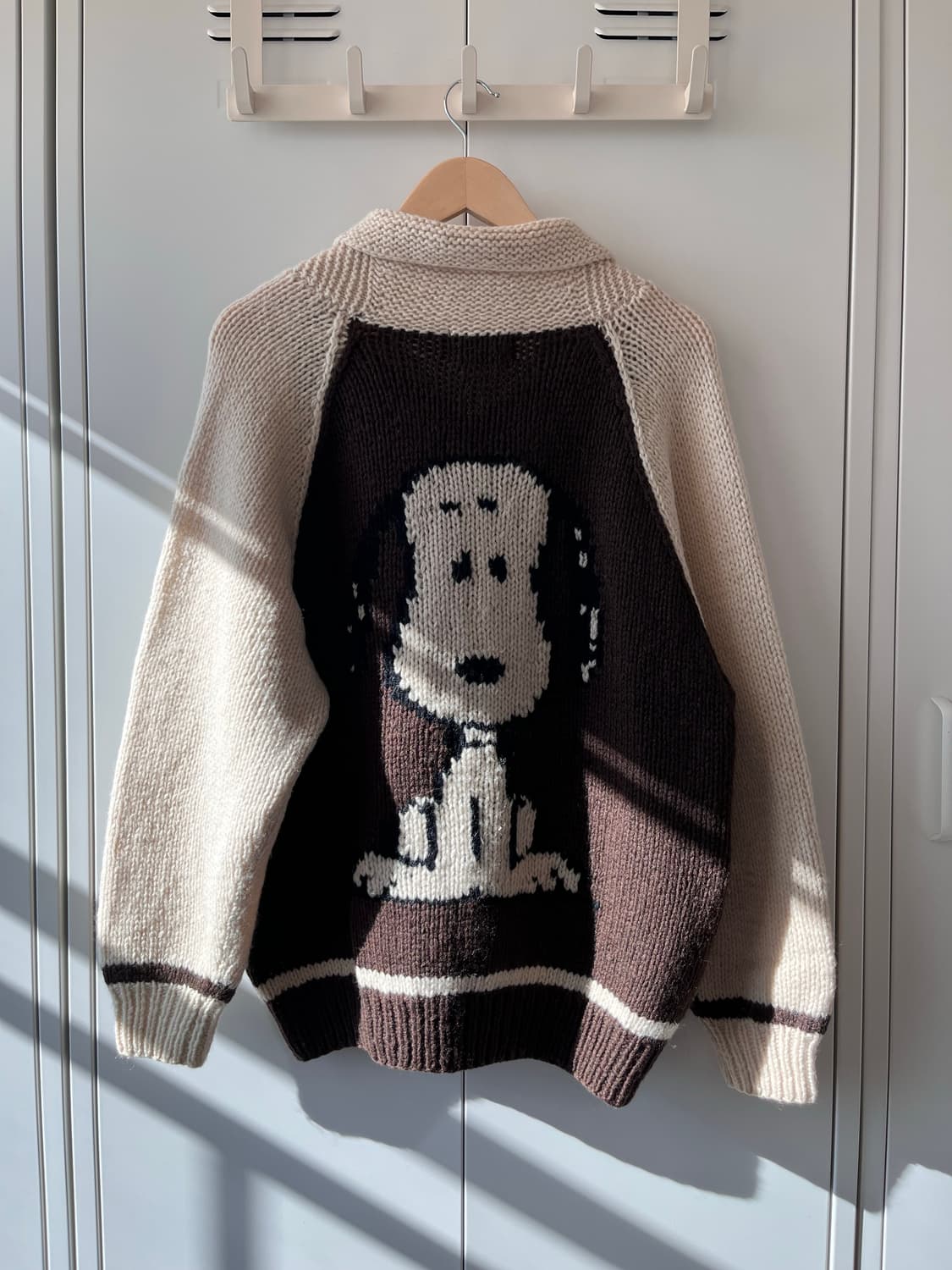 (Rare) 피너츠 정품 스누피 배색 니트 코위찬 집업 상품이미지1