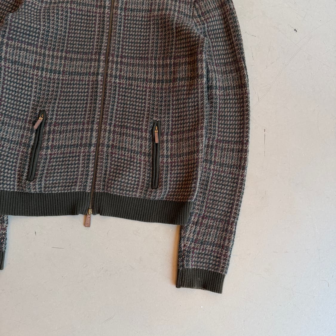 랄프로렌 하운드체크 니트 집업 상품이미지2