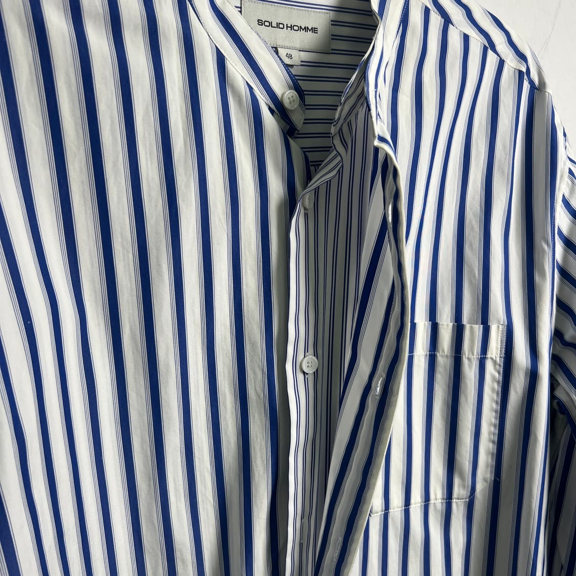 솔리드옴므 레이어드 블루 스트라이프 셔츠 48 상품이미지8