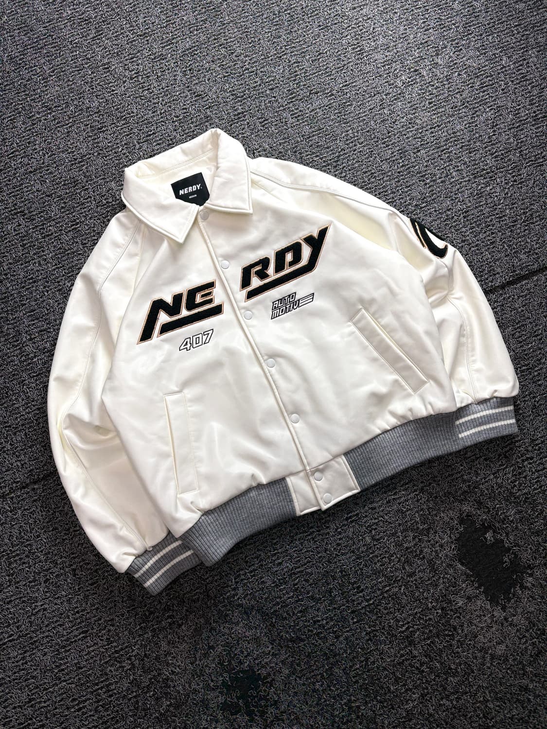 널디 에코 빅로고 레이싱 비건 레더 자켓 3146 상품이미지1