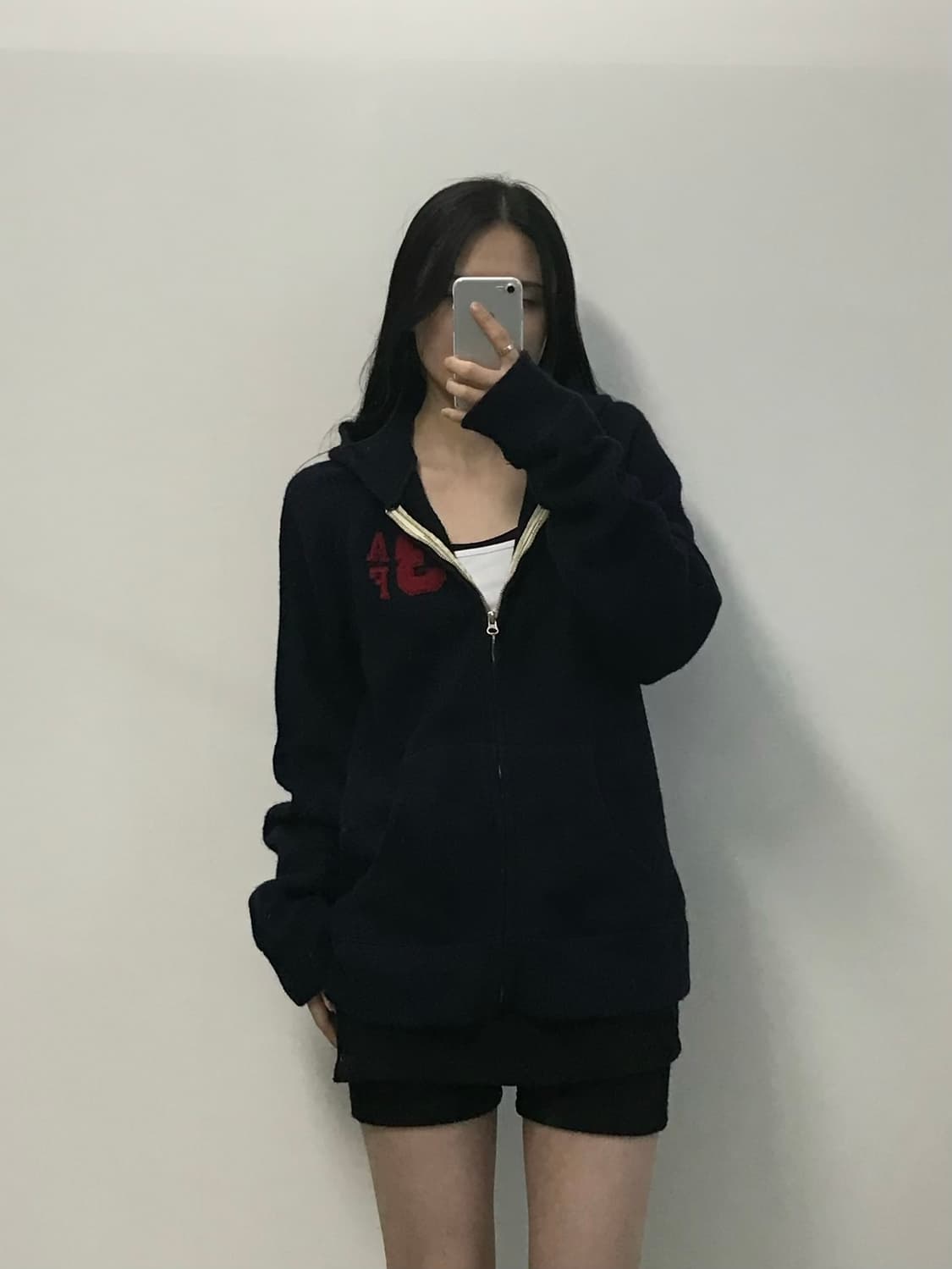 아베크롬비 y2k 와투케 네이비 니트 후드집업 상품이미지1