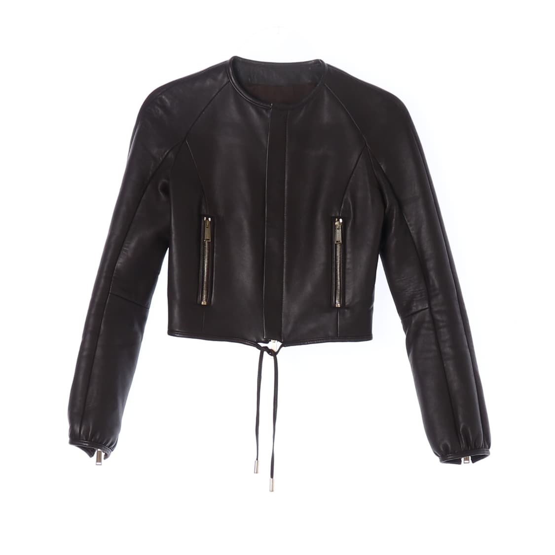 [S]디스퀘어드2 양가죽100% 브라운 노카라 레더 점퍼 가죽재킷
 상품이미지1