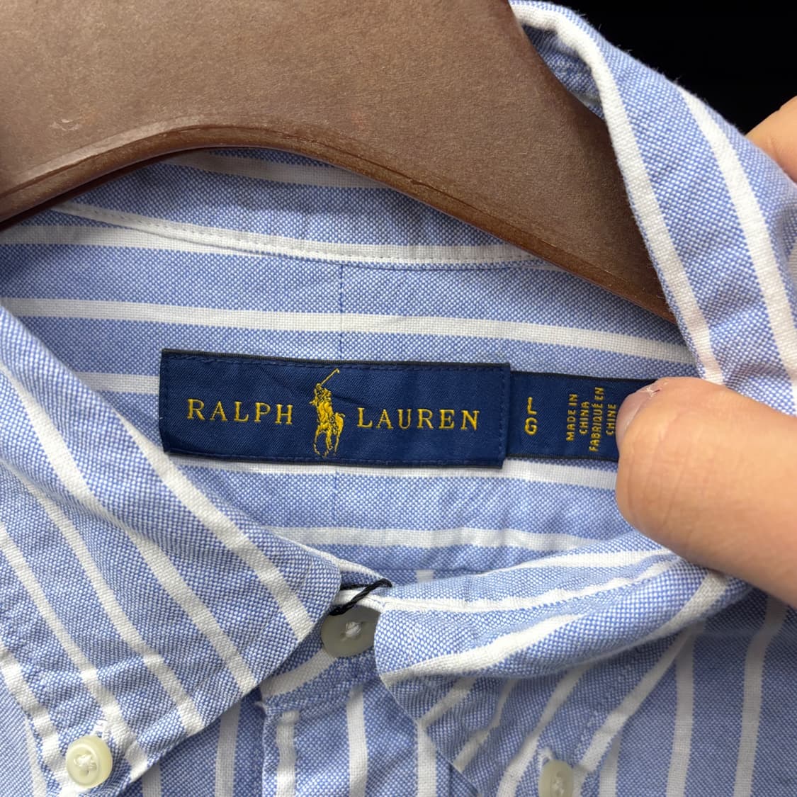 폴로 랄프로렌 신형로고 소라색 스트라이프 옥스포드 셔츠 N330 상품이미지8