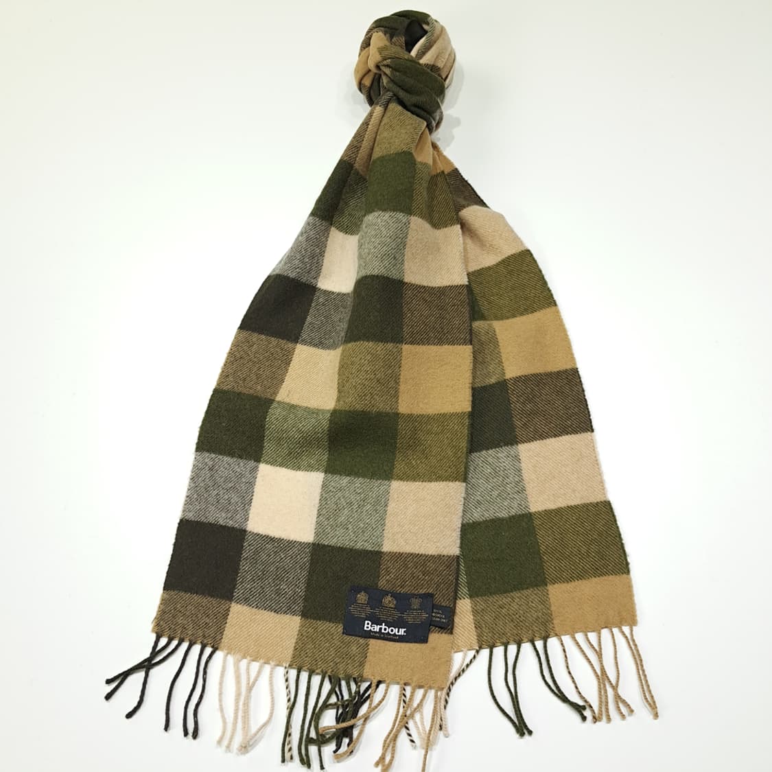 MX447 바버 올리브그린 버팔로체크 머플러 목도리 상품이미지2