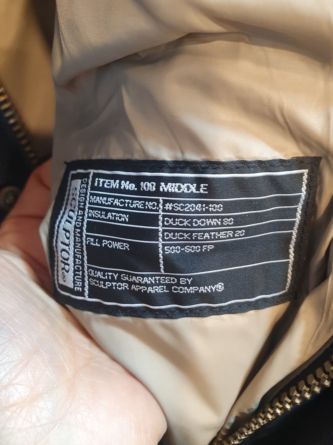 Sculptor 덕다운 패딩 블랙 S 상품이미지7