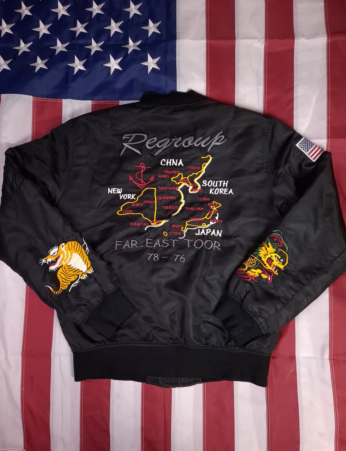 빈티지 밀리터리 극동 사령부 자수 수베니어 스카잔 상품이미지2