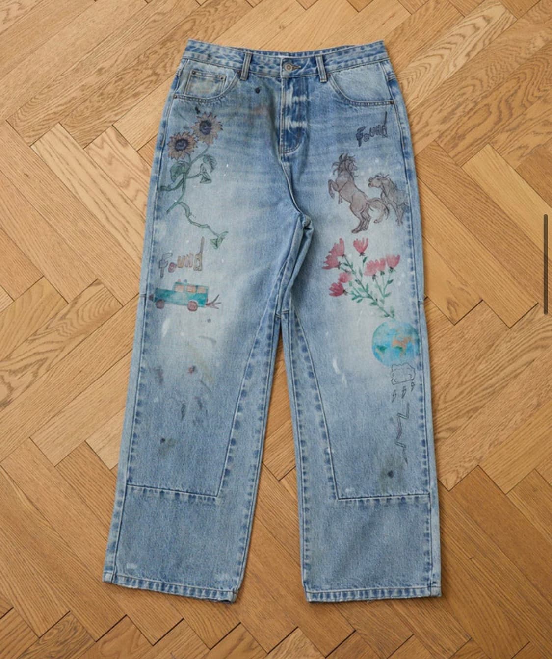 Found hand art jean 상품이미지4