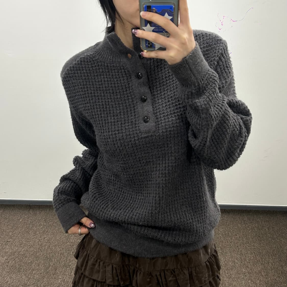 Theory 띠어리 업버튼 헨리넥 니트 상품이미지1