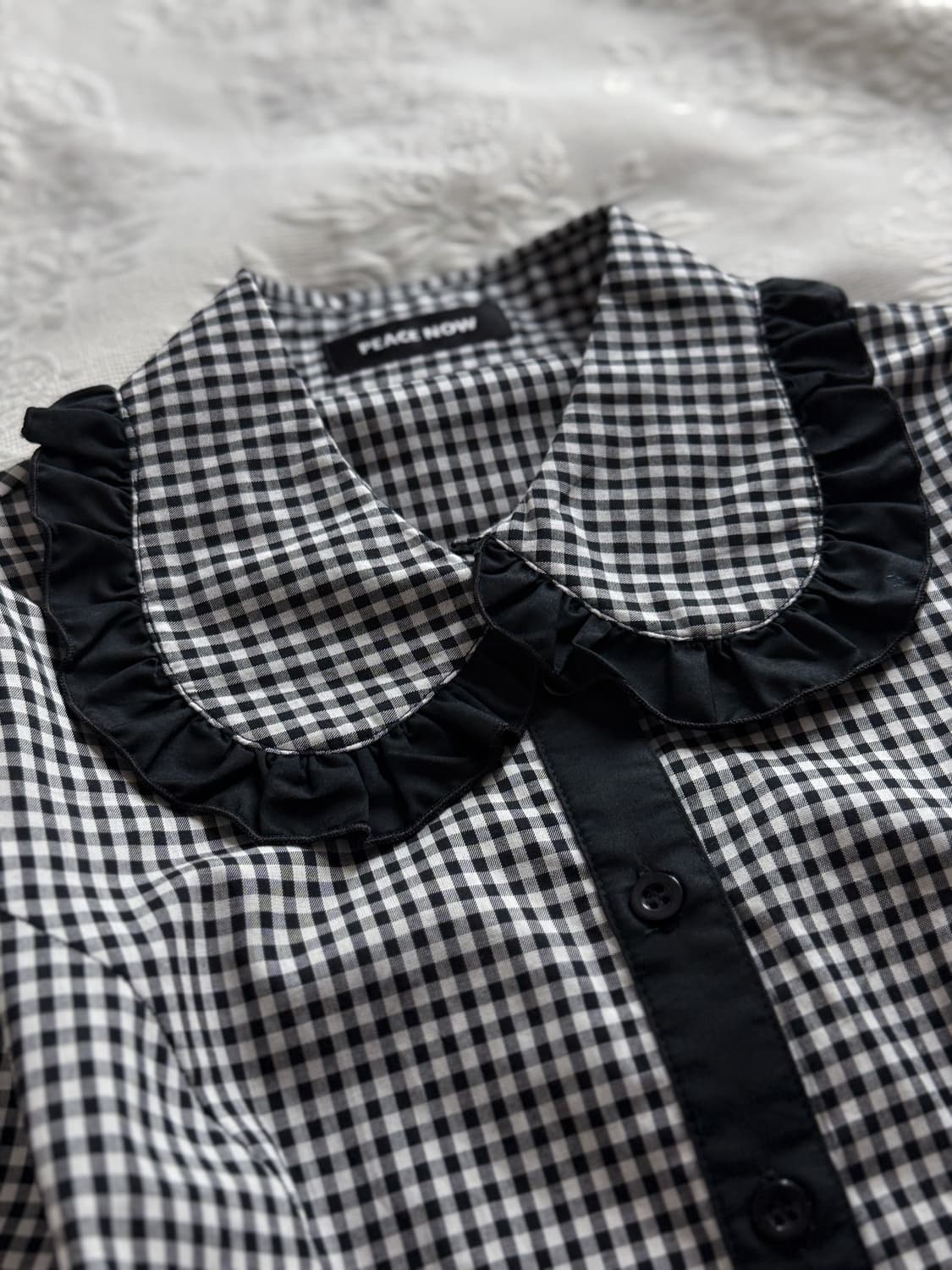 Check Lace Collar Shirt 0208 상품이미지3