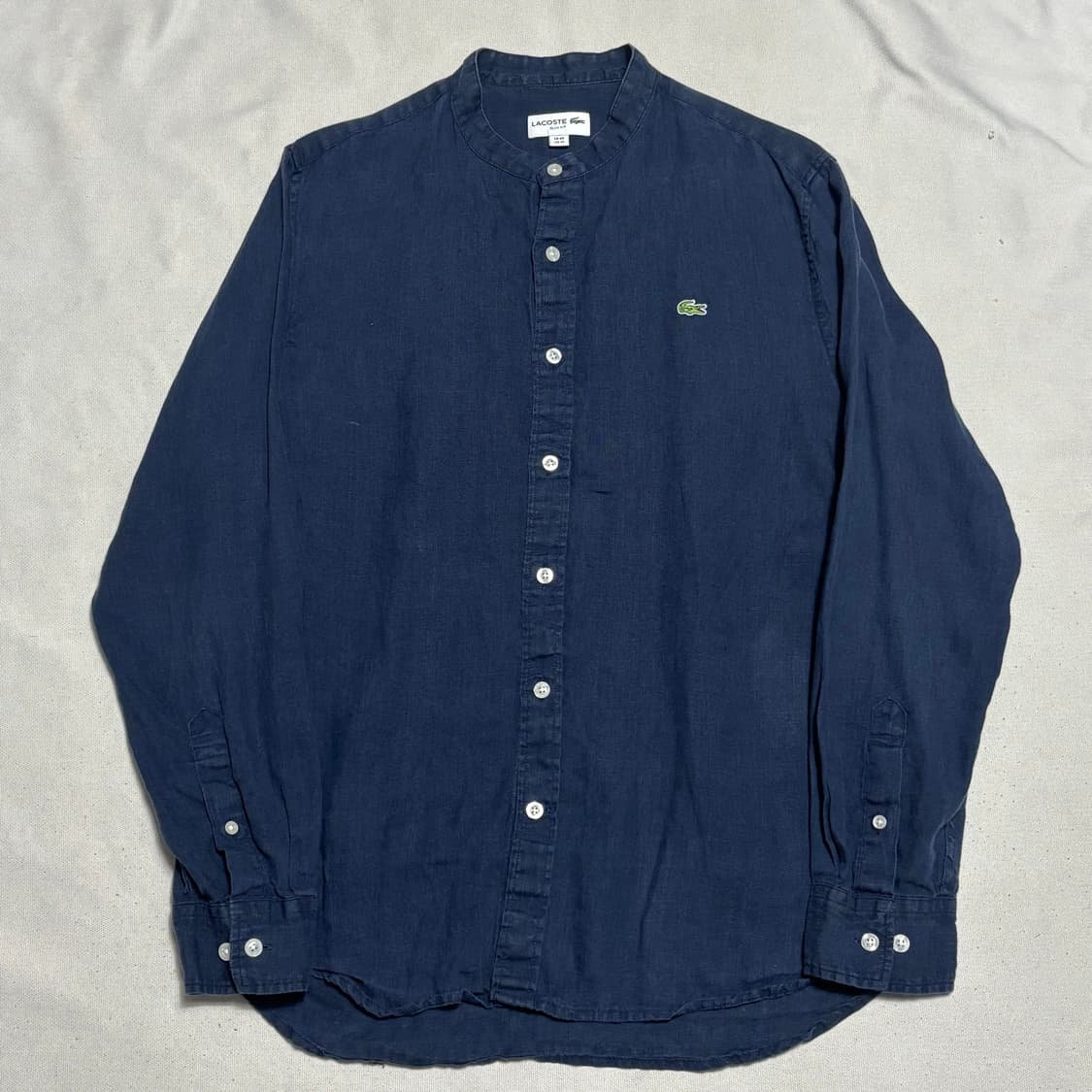 M 라코스테 슬림핏 네이비 린넨 셔츠 상품이미지2