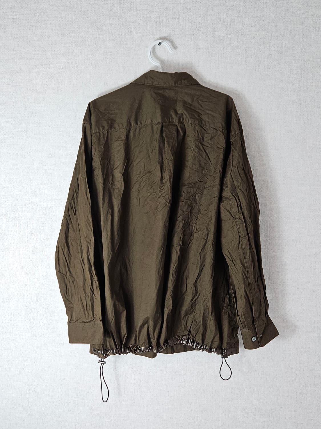 유니클로 +J 질샌더 콜라보 오버사이즈 블루종 스트링 셔츠 자켓 우븐 L 상품이미지3