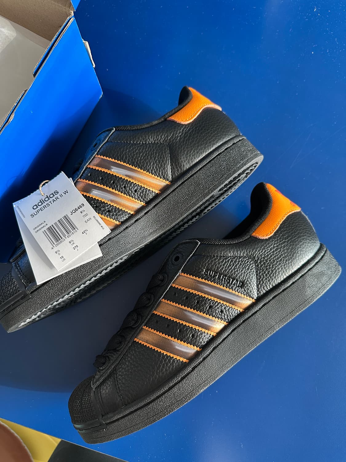 아디다스 슈퍼스타 블랙/오렌지 270 프리미엄가죽 상품이미지2