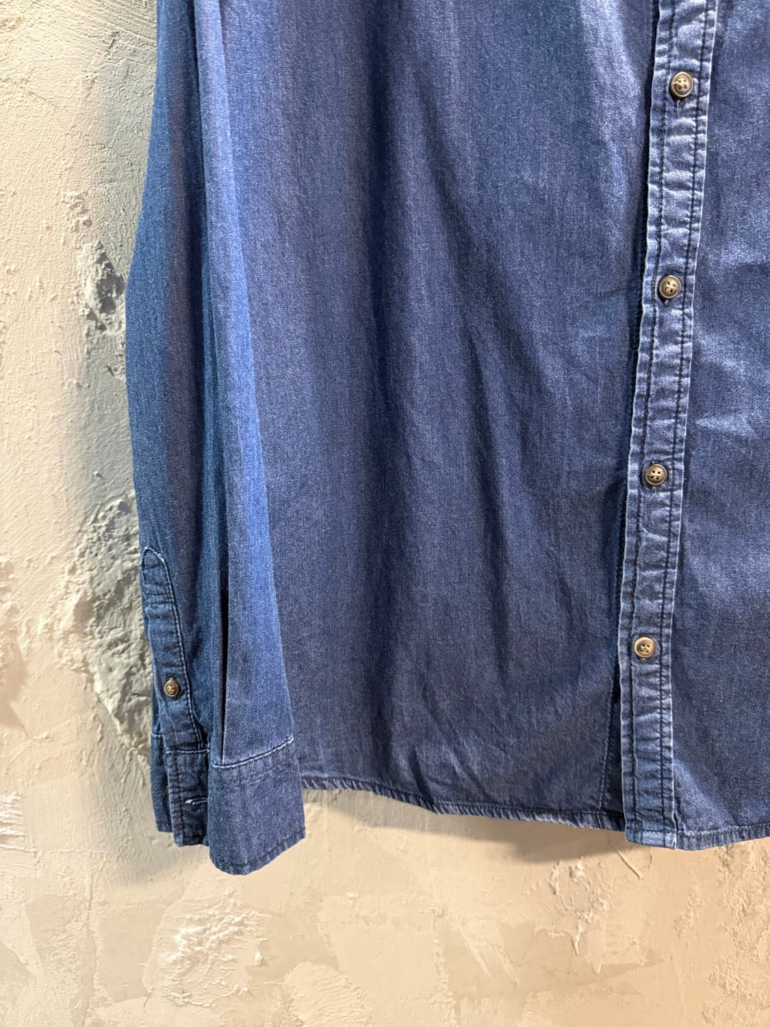 에비수 EVISU 에스닉 패치워크 데님 셔츠 인디고 XL 상품이미지2