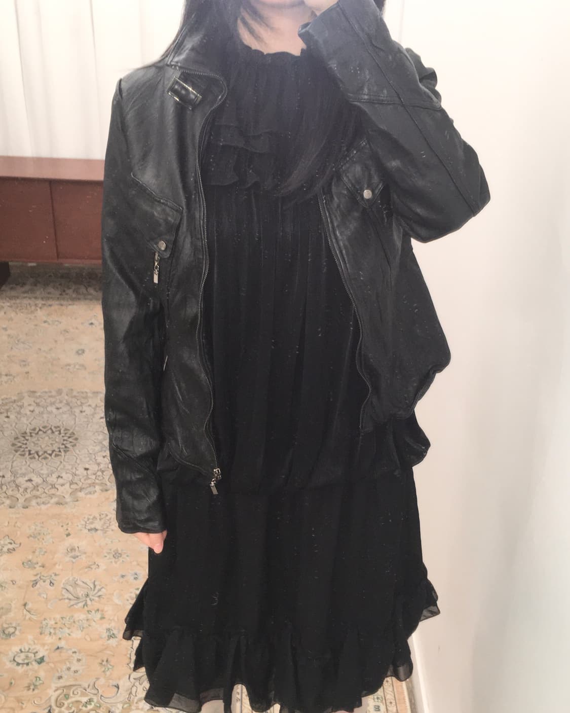 블랙 램스킨 가죽자켓 상품이미지4