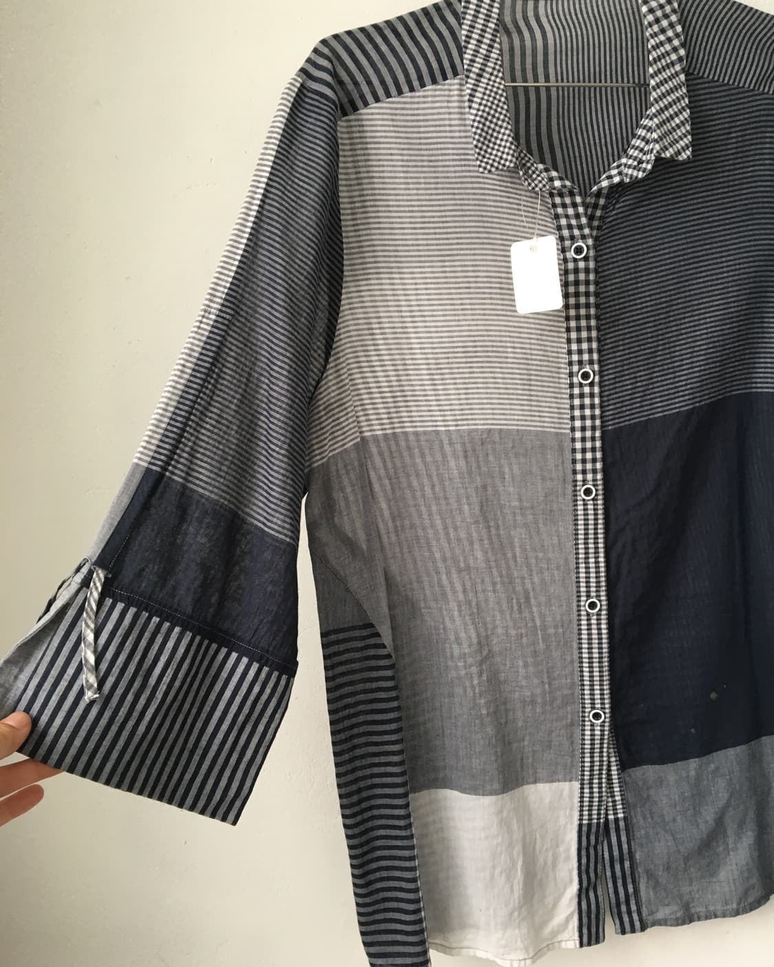 Check pattern mixed shirt 상품이미지5