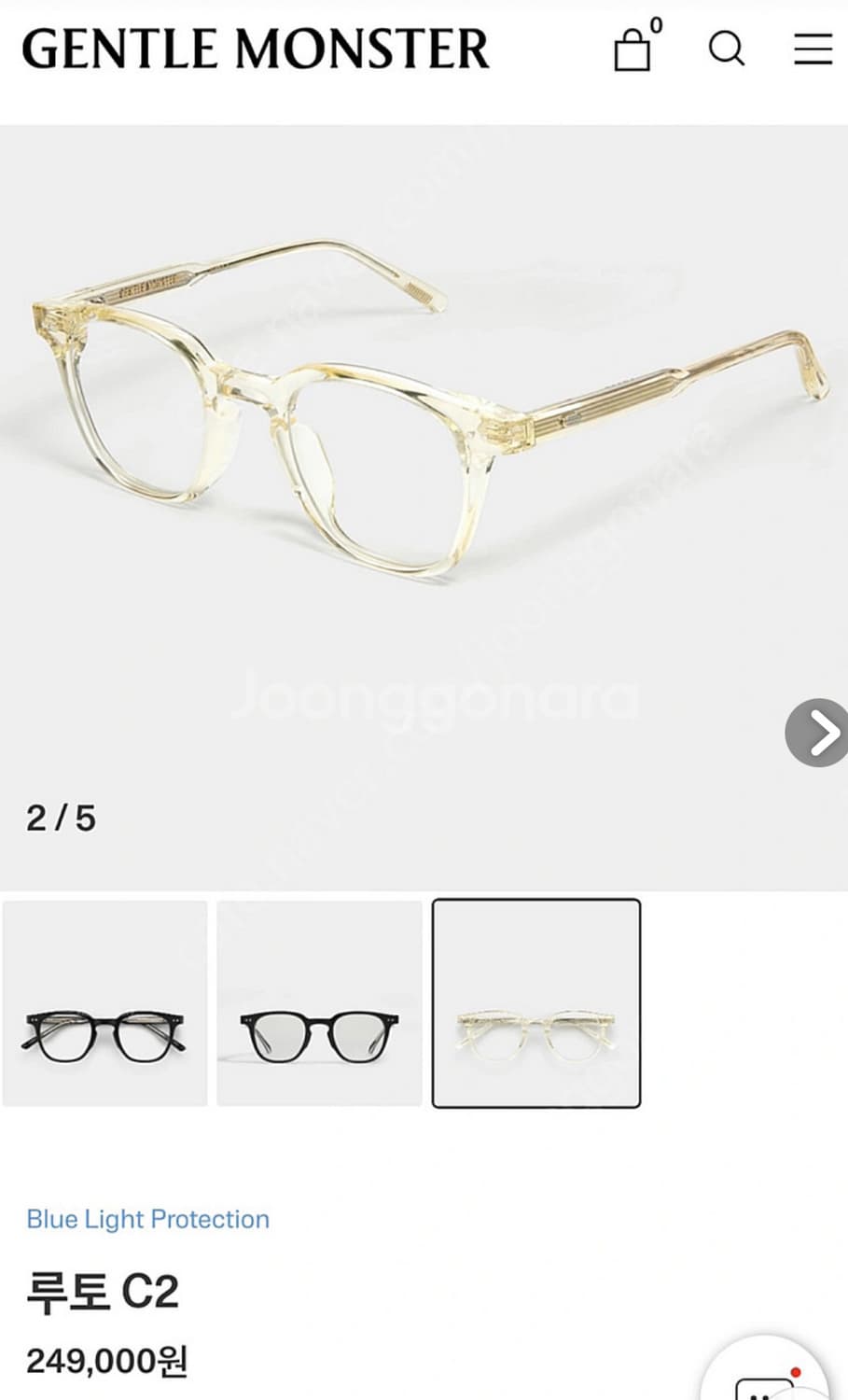 젠틀몬스터 베스트셀러  루토 C2 클리어  상품이미지1