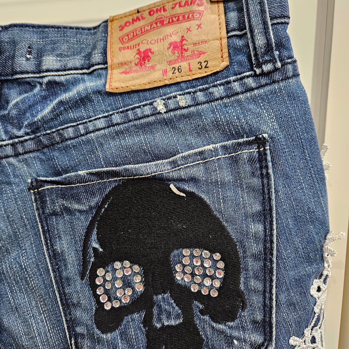 레이스 숏팬츠 데님 반바지 상품이미지6