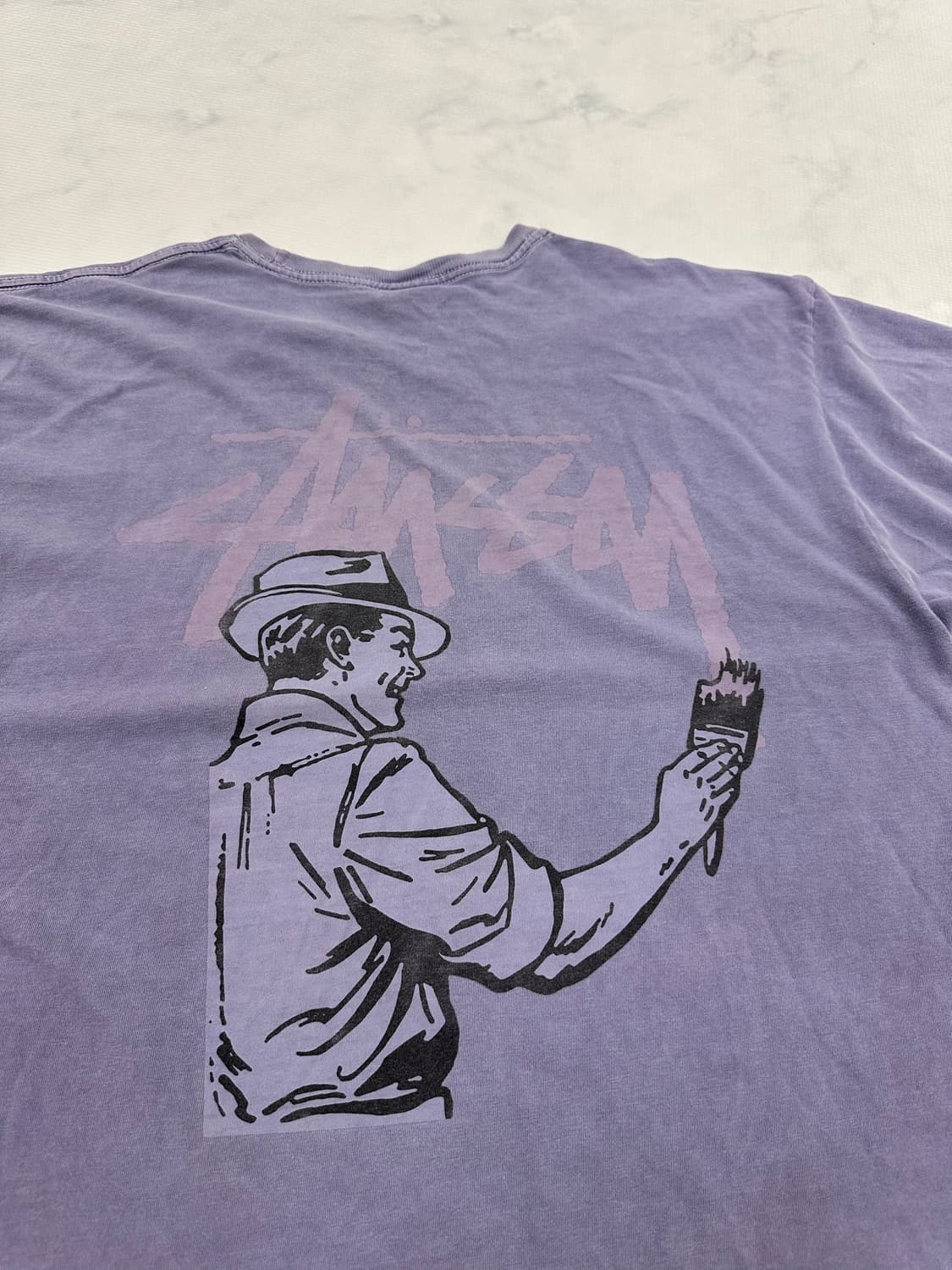 스투시(Stussy) 빈티지 퍼플 페인터 그래픽 반팔 티셔츠 (L) 상품이미지2