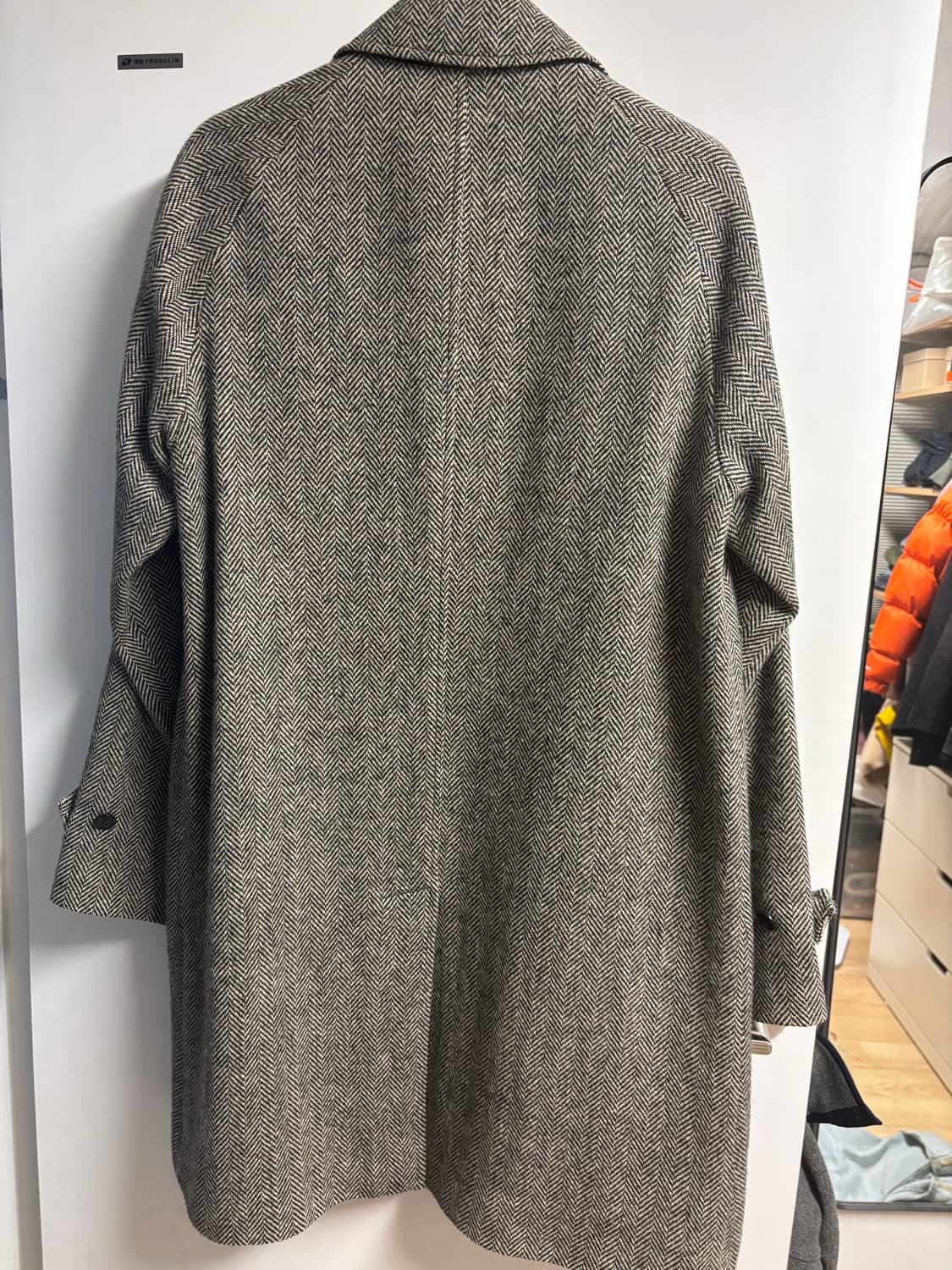 [38R] 폴로랄프로렌 헤링본 발마칸코트 블랙/크림 상품이미지2