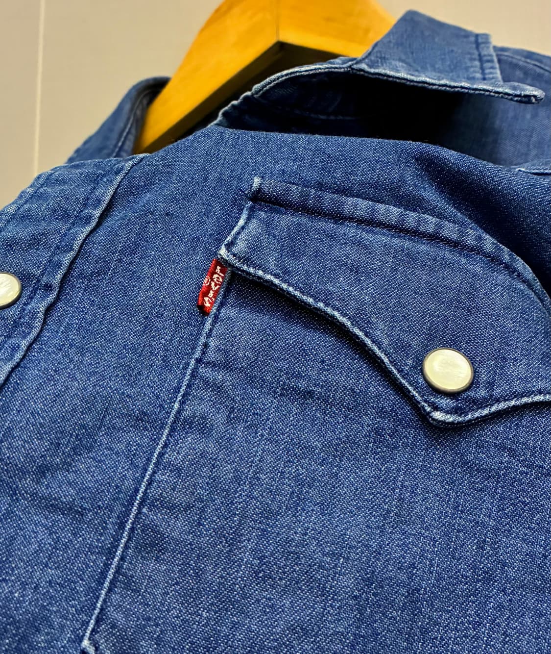 (L)리바이스 투포켓 중청 웨스턴 데님셔츠 웨스턴셔츠 lvc 상품이미지4