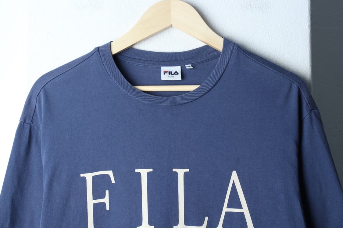 (L-XL) 휠라 반팔 티셔츠 빅로고 블루 올드스쿨-7B7F 상품이미지3