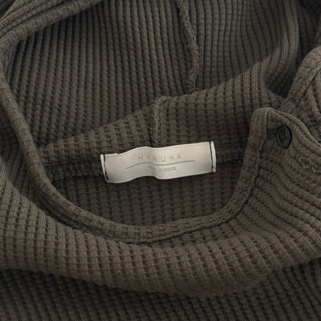 Button Waffle Hood (Khaki) 상품이미지3