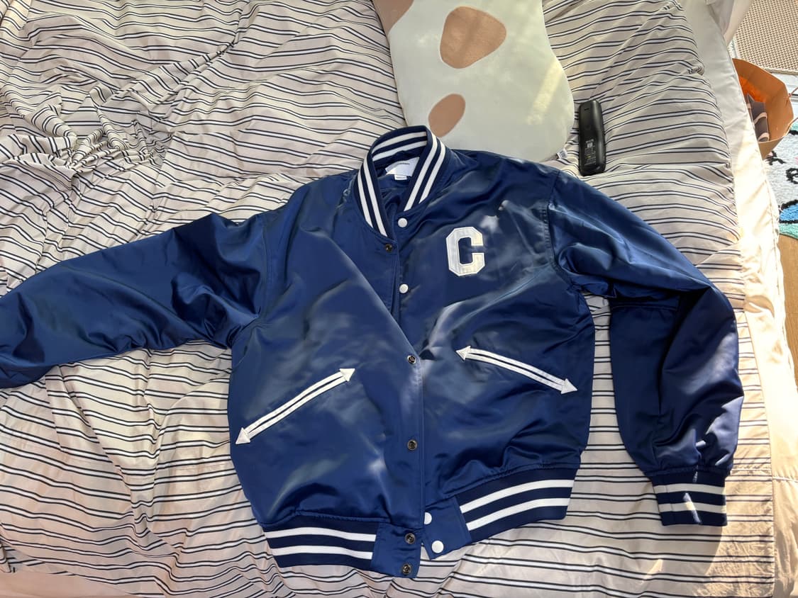 커버낫 C로고 바시티 자켓 네이비 M 상품이미지1