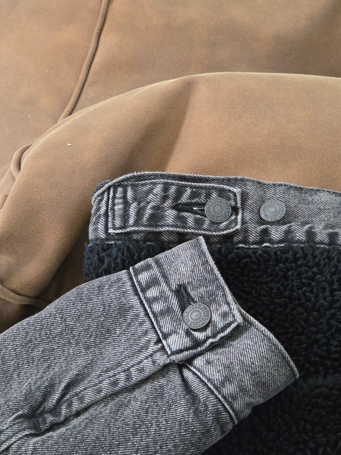 Levis 리바이스 쉐르파 블랙 데님 자켓 상품이미지7